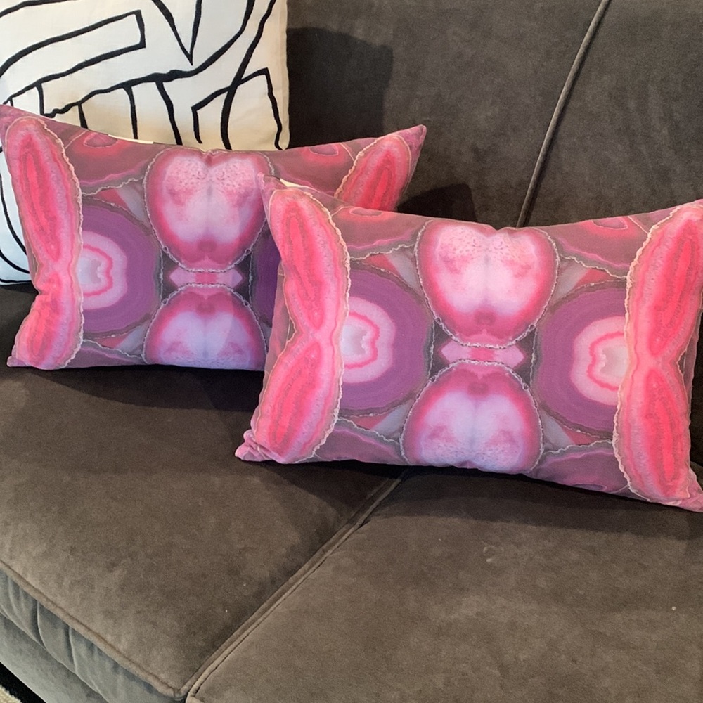 Times Two Design By Lauren Renfrow 2 Agate Pillows.